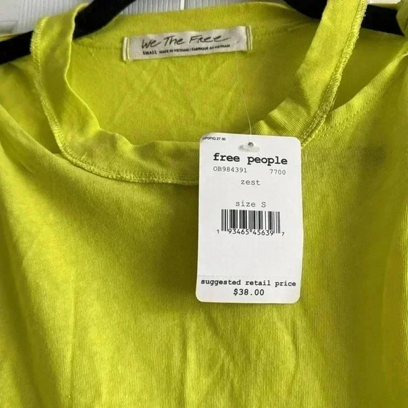 Free People neon green twist tank size S - Picture 3 of 6
